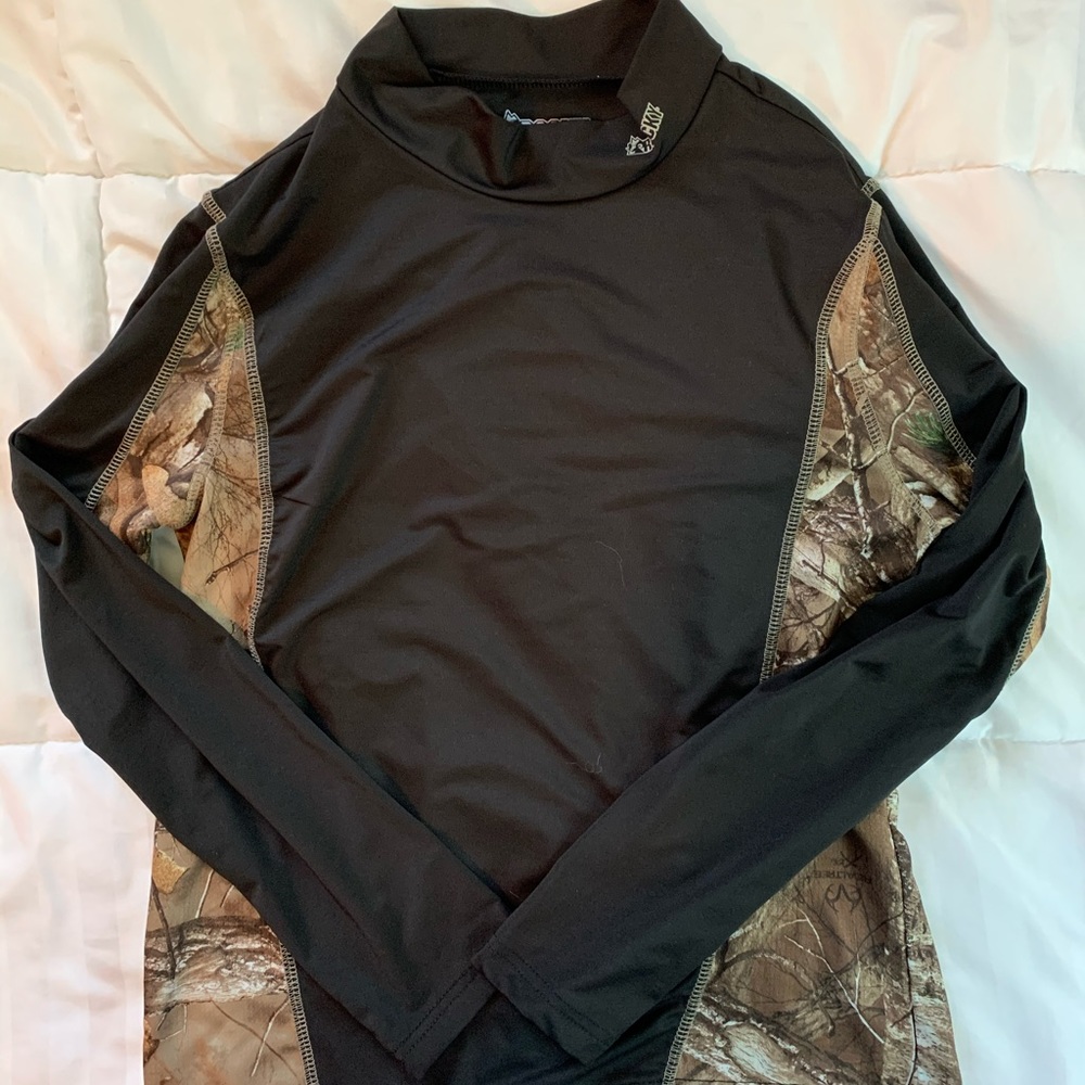 Mock Neck Black and Camo Under Shirt
